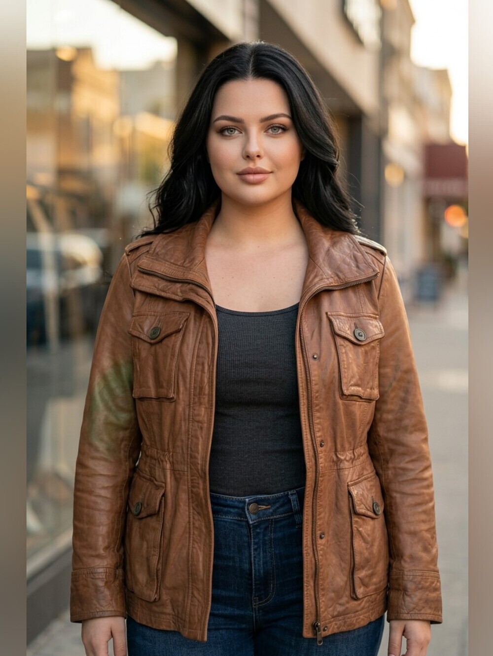 GAP WASHED LEATHER JACKET CAMEL SZ XL Gorgeous!!